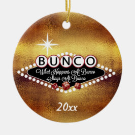 Vad händer vid Bunco Faux Guld? Julgransprydnad Keramik