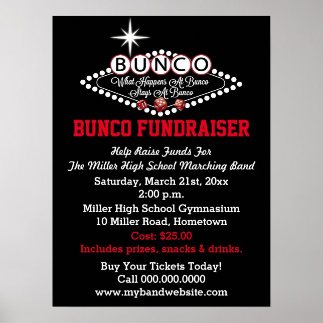 Vad händer vid Bunco Fundraiser? Poster (Framsidan)