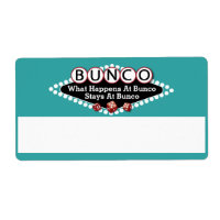 Vad händer vid Bunco Namn bricka Blue?