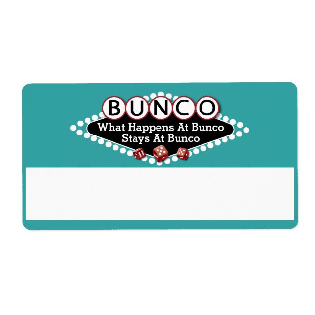 Vad händer vid Bunco Namn bricka Blue? Fraktsedel (Framsidan)