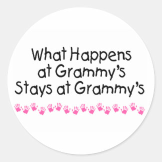 Vad händer vid grammys med Rosa Handprint? Runt Klistermärke
