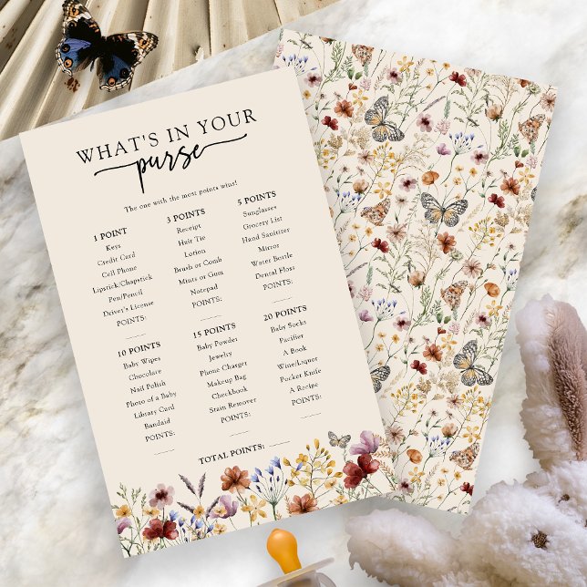 Vad Har Du I Din Handväska Baby Lek (Boho Wildflower What's In Your Purse Baby Game by Painted Paperie
)
