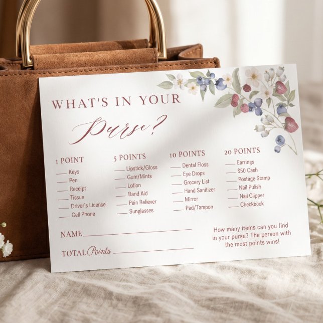 Vad har du i din handväska? Berry Sweet Bröllopssp (What's in Your Purse? Berry Sweet Bridal Game)