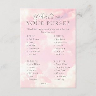 Vad har du i din handväska Cloud Nine Baby Shower- Tilläggskort
