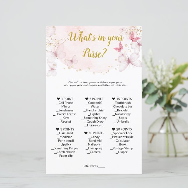 Vad Har Du I Din Handväska Spel. Baby Shower Spel (Stående Fram)