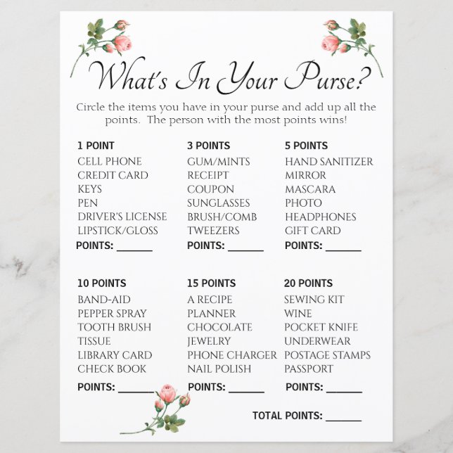 Vad Har Du I Din Väska Bröllopsfest spel  Blushing (Framsida)