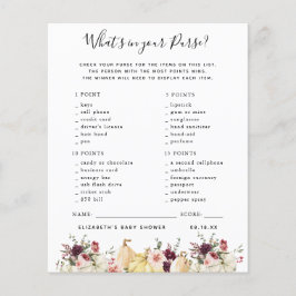 Vad har du i handväskan | Baby Shower-lek