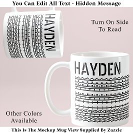 Vad Heck & Namn Gömt meddelande 137 BW lustigt Kaffemugg