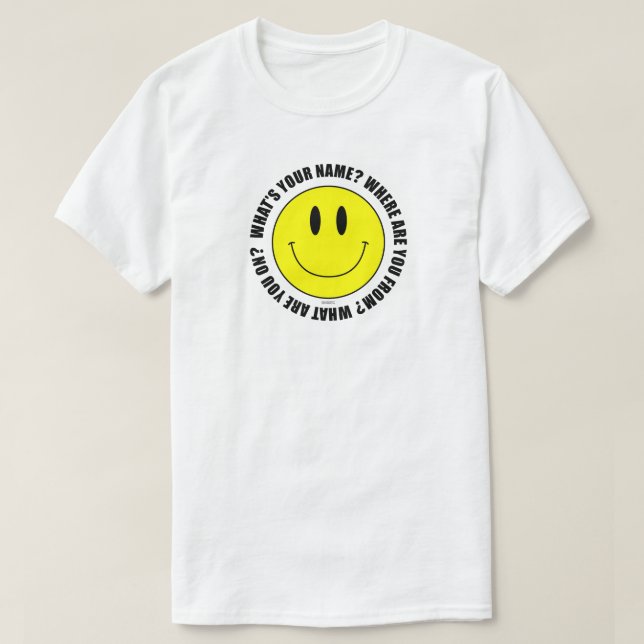 Vad heter du? Smilie T-Shirt SUBTLE EDITION (Design framsida)
