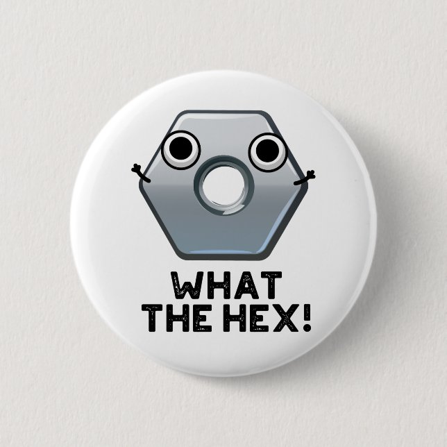 Vad Hex Funny Hexagon Shape Pun Knapp (Framsida)