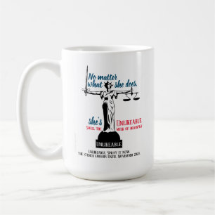 Vad hon än gör är hon osympatisk för politik kaffemugg