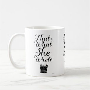 Vad hon skrev Roligt Female Author Motto Kaffemugg