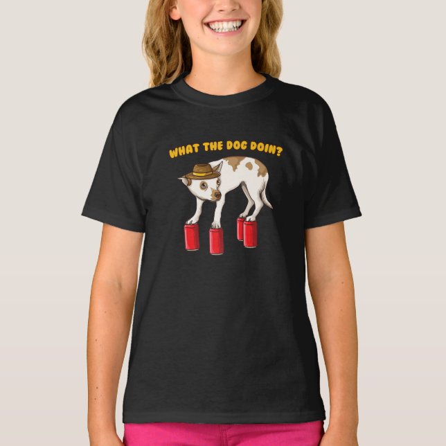 Vad Hund gör med det finstilta ironiska tankematal T Shirt (Framsida)