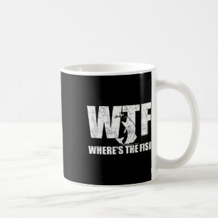 Vad i helvete Var är Fisken Mäns Roliga Fiskegåvor Kaffemugg