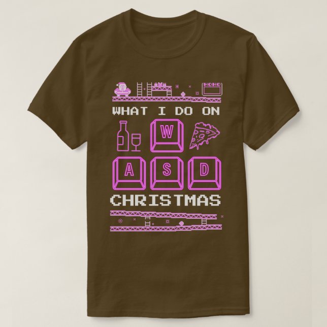 Vad jag gör på julspel i Pizza Vin T Shirt (Design framsida)