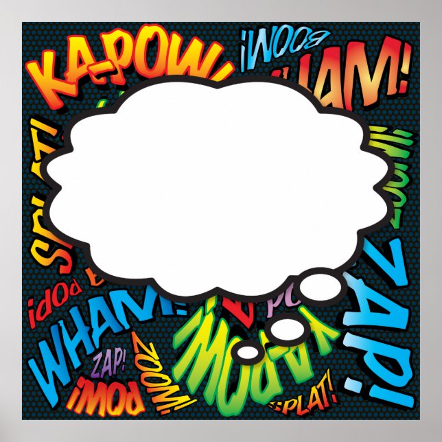 Vad jag tänker på Tecknad serie Pop Art Poster (Framsidan)