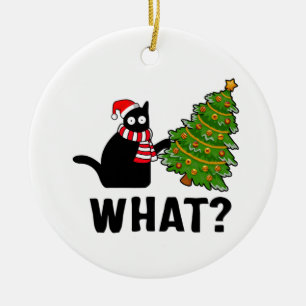 Vad Julgran Funny Black Cat Julgransprydnad Keramik