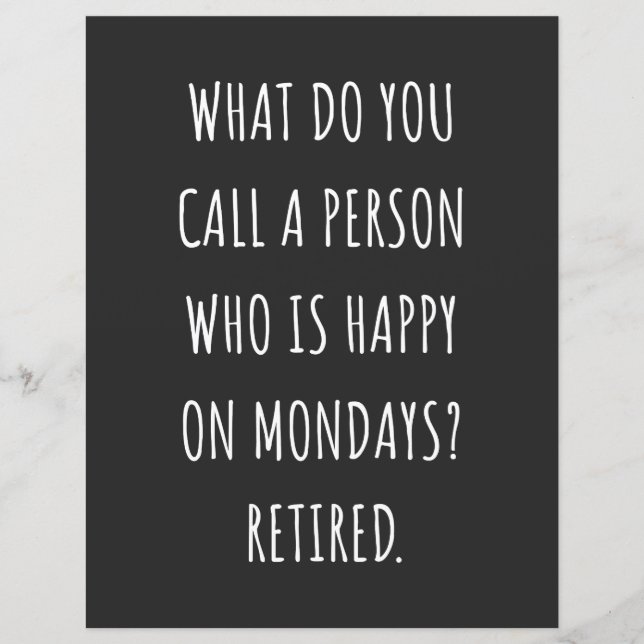 Vad kallar du en person som är Lycklig på måndagar (Framsida)