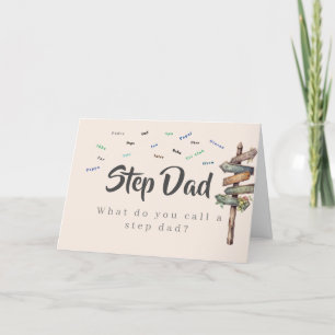Vad kallar du Steg Pappa? Fars dag-kort Tack Kort