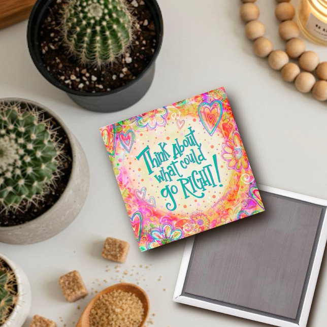 Vad kan gå till Högerna Offert Söt Hearts Boho Magnet (Skapare uppladdad)
