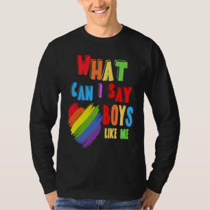 Vad kan jag säga pojkar som jag regnbåge hjärta HB T Shirt