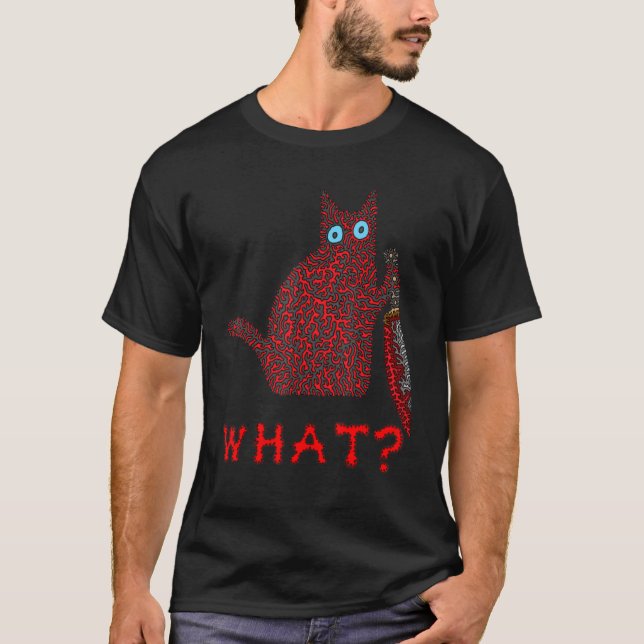 Vad  Katt Med Kniv T Shirt (Framsida)