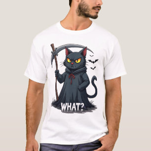 Vad Katt Svart Katt Halloween Skräck Katt Arg Katt T Shirt
