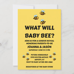 Vad kommer Baby Bee att vara för kön Inbjudningar