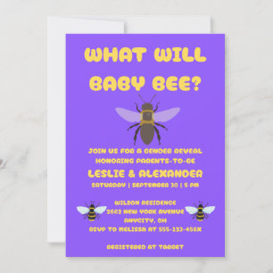 Vad kommer Baby Bee att vara för könspresenation Inbjudningar