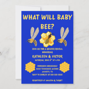 Vad kommer Baby Bee att vara för könspresenation Inbjudningar