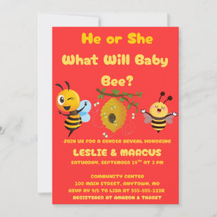 Vad kommer Baby Bee att vara för könspresenation Inbjudningar