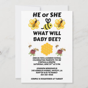 Vad kommer Baby Bee att vara för könspresenation Inbjudningar
