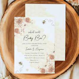 Vad kommer Baby Bee Boho WildBloms Gender Reveal? Inbjudningar