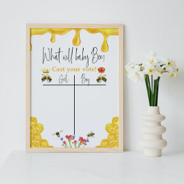 Vad kommer Baby Bee Boy Gult Gender Reveal? Poster