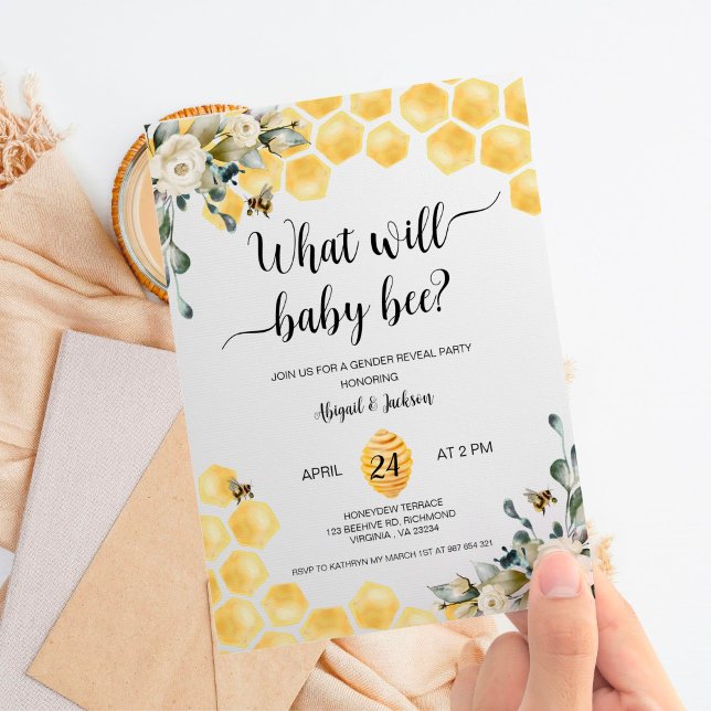 Vad kommer baby Bee gender att visa inbjudan? Inbjudningar (Skapare uppladdad)