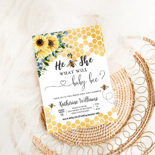 Vad kommer Baby Bee Honey Bee Baby Shower Inbjudningar
