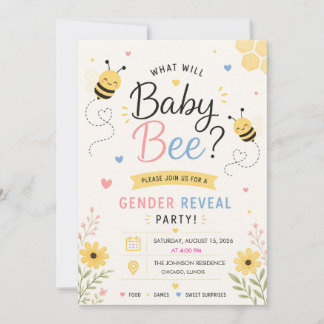 Vad kommer Baby Bee könsbestämmande kalas inbjudan