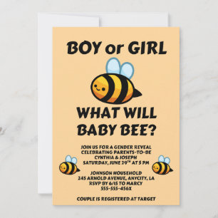 Vad kommer Baby Bee Könsbestämning Inbjudningar