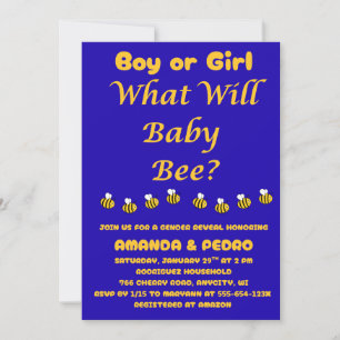 Vad kommer Baby Bee Könsbestämning Inbjudningar