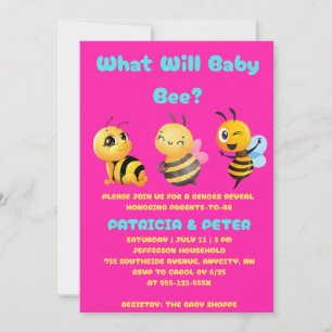 Vad Kommer Baby Bee Könsbestämning Inbjudningar