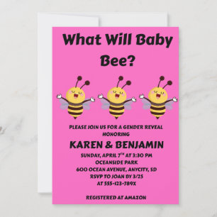 Vad Kommer Baby Bee Könsbestämning Inbjudningar