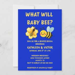 Vad Kommer Baby Bee Könsbestämning Inbjudningar