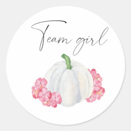 Vad kommer bebis att vara team tjej pumpa runt klistermärke