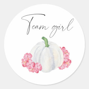 Vad kommer bebis att vara team tjej pumpa runt klistermärke