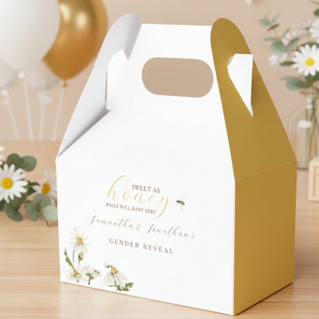 Vad kommer bebisen att bli för könsbestämning presentaskar (Honey Bee Gender Reveal Favor Box)