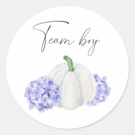 Vad kommer bebisen att vara för team pojke pumpa runt klistermärke