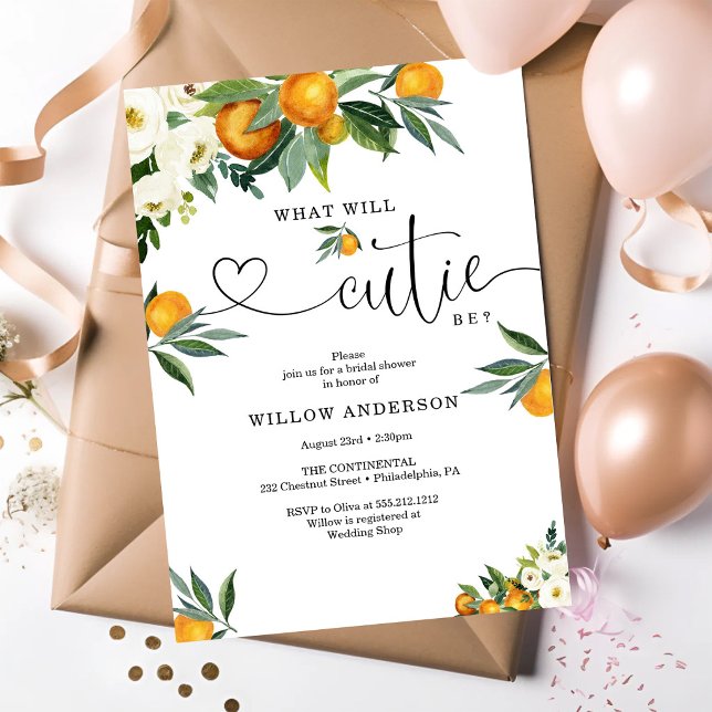 Vad Kommer Cutie Vara Citrus Citron Bröllopsfest Inbjudningar (Skapare uppladdad)