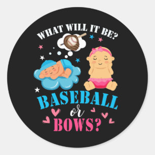 Vad kommer det att bli för kute Baseball eller Bow Runt Klistermärke