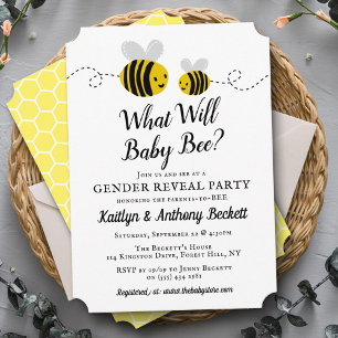 Vad kommer inbjudan till Baby Bee Gender Reveal Pa