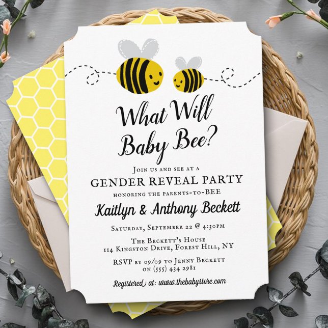 Vad kommer inbjudan till Baby Bee Gender Reveal Pa (Skapare uppladdad)